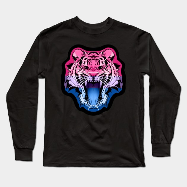 illustrated TIGER PRIDE series (bi pride) Long Sleeve T-Shirt by illustratelaw